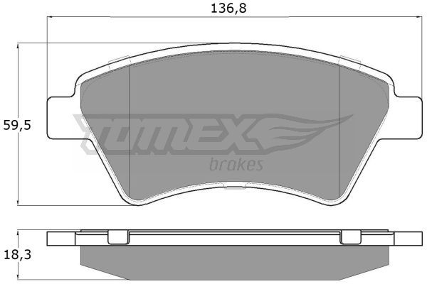 TOMEX BRAKES Комплект тормозных колодок, дисковый тормоз TX 13-54